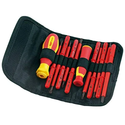 Image of Draper 55101 12 PCE VDE Insulated Interchangeable Blade Screwdriver Set PZ/PH/SL