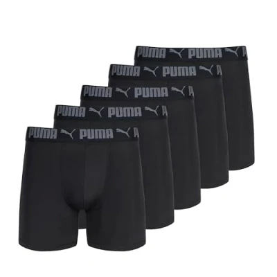 Image of PUMA Men&#039;s 5 Pack Performance Boxer Briefs, Black, S