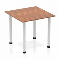 Image of Impulse 800 Square Table Walnut Silver Leg