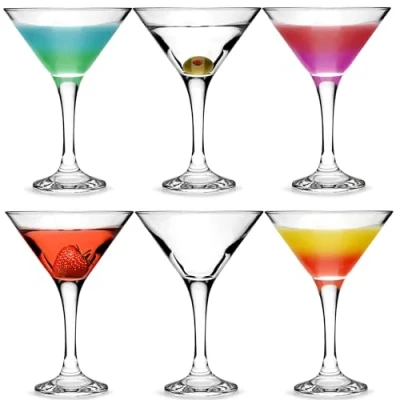 Image of bar@drinkstuff Essence Martini Cocktail Glasses 175ml Pack of 2 Gift Boxed Classic V Shaped for Serving Cocktails