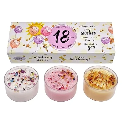 Image of Best Kept Secrets Three Lites Birthday Age Decorated Tea Light Candles (18th)