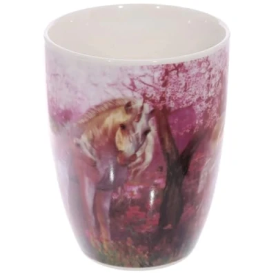 Image of Fantasy Unicorn Mother and Baby Pink Bone China Mug in Gift Box