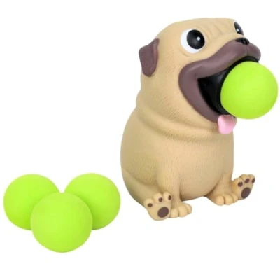 Image of Zing Popper Toy Launches Foam Balls Up to 20 Feet Fun Indoor and Outdoor Game for Kids Includes 4 (Pug)