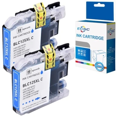 Image of ECSC Compatible Ink Cartridge Replacement for Brother DCP J4110DW MFC J4410DW J4510DW J4610DW J4710DW J6520DW J6720DW J6920DW LC 125 (Cyan, 2 Pack)