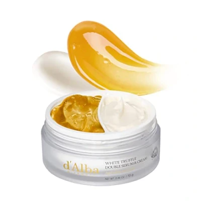 Image of d&#039;alba Italian White Truffle Double Serum &amp; Cream, Vegan Skincare, 2 in 1 Face Moisturizer, Collagen, Skin Firming and Tightening, Suitable for All Types (2.46 oz / 70g)