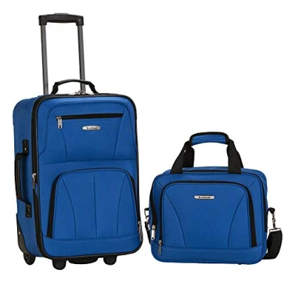 Image of Rockland Fashion Softside Upright Luggage Set,Blue,One Size