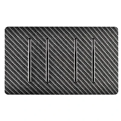 Image of Trendi Switch 4 Gang 1 or 2 Way Modern Designer Light in Carbon Fibre