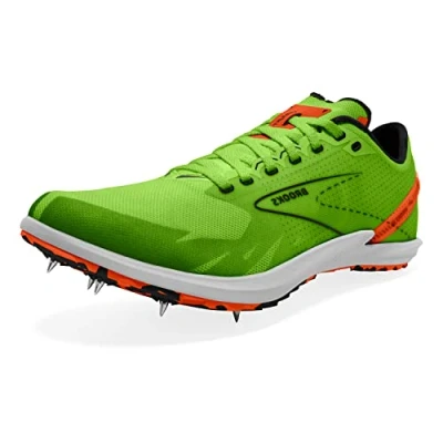 Image of BROOKS Men&#039;s Draft XC Sneaker, Green Gecko/Red Orange/White, 9.5 UK