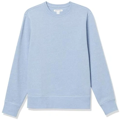Image of Amazon Essentials Men&#039;s Fleece Crew Neck Sweatshirt (Available in Big &amp; Tall), Light Blue Heather, M