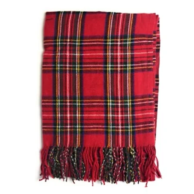 Image of Super soft check cashmere feel tartan scarf scarves for Men Men`s woman&#039;s (Red stuart Tartan)