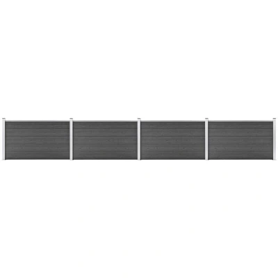 Image of vidaXL Fence Panel Set WPC 699x105 cm Black