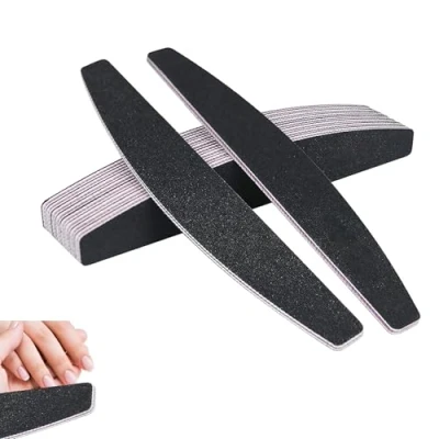 Image of Kafeiya 10 PCS Professional Nail Files,Double Sided Emery Board(100/180 Grit),Washable Files,Nail Styling Tools Pet Grooming for Home and Salon Use(Black)
