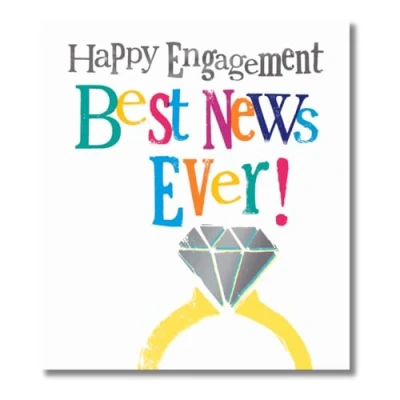 Image of Brightside Engagement Card, Happy Engagement, Best News Ever Card Wonderful Couple, 180 x 160mm, Multi Coloured
