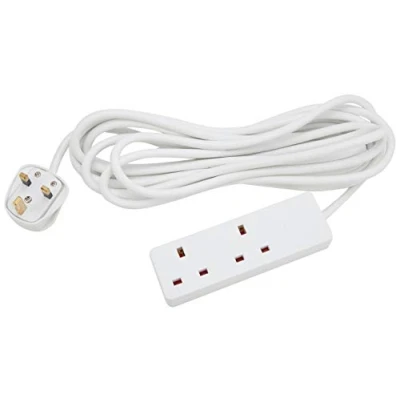 Image of PRO ELEC PELB1915 2 Gang Extension Lead 5m, White