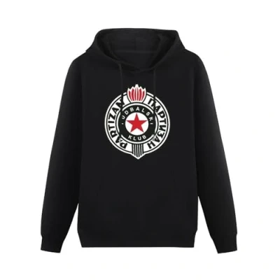 Image of kfr Hoodie Partizan Belgrade Long Sleeve Hoody With Pocket Sweatershirt, Hoodedblaster M Black