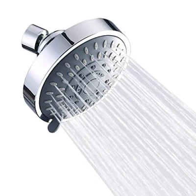 Image of Shower Head, High Pressure Rain Fixed Showerhead Rainfall 5 Setting with Adjustable Metal Swivel Ball Joint, Bathroom 4 Inch Flow Head for Your Heads