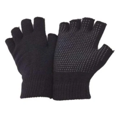 Image of Gimbles® 1 Pair Mens Fingerless Handy Work Safety Warehouse Non Slip Gripper Gloves