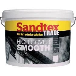 Image of Sandtex Trade High Cover Smooth 5lt Brilliant White