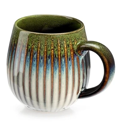 Image of TELANKS Large Coffee Cup, 500 ml Cappuccino Cups, Stoneware Ceramic Porcelain Tea Cup with Handle, Mug