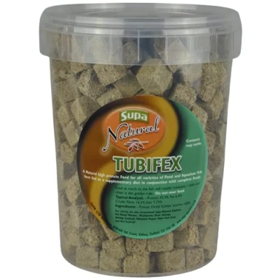 Image of Supa Natural Tubifex Cubes, 1 Litre Bucket, Highly Nutritious Protein Rich Food, Suitable For Aquarium And Pond Fish,