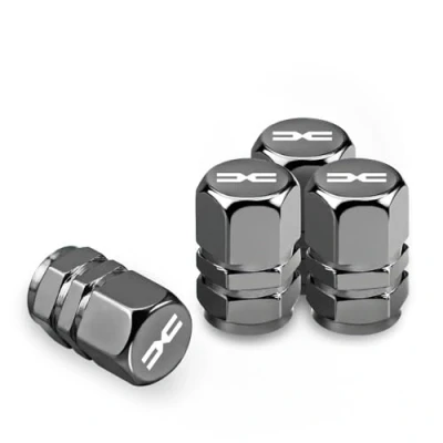 Image of LyTTuu 4Pcs Car Valve Caps for Dacia Duster Logan Spring Mcv 2 Dokker Sandero Lodgy Jogger,Valve Stem Tyre Air Wheel Nut Covers Dust Leak Proof Tires Parts Accessories,Grey
