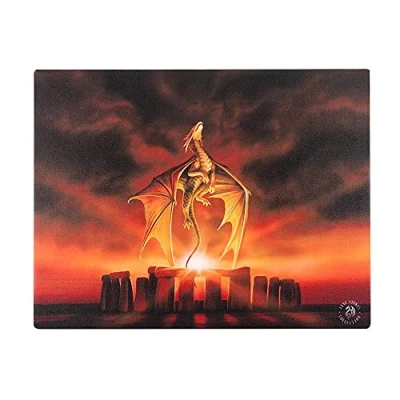 Image of Something Different Canvas Plaque Solstice by Anne Stokes H19.4cm x W25cm D1.5cm Pack of 1 Orange