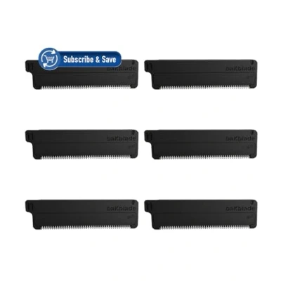 Image of baKblade 2.0 Back Hair and Body Shaver Refill Replacement Cartridges for Elite Shavers Dryglide Technology (6 Razors Included)