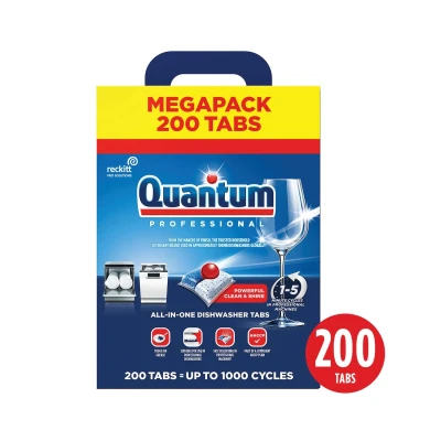 Image of Quantum Professional All In One Dishwasher Tablets 2X100 (Pack 200)