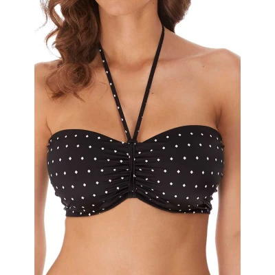 Image of Freya Jewel Cove Bandeau Bikini Top Black 34C