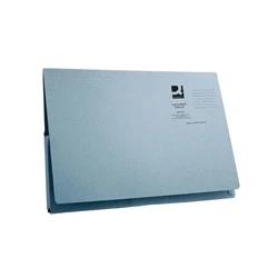Image of Q Connect Long Flap Document Wallet Foolscap Blue Pk 50 KF03929