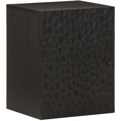 Image of vidaXL Bathroom Wall Cabinet Black 38x33x48 cm Solid Wood Mango