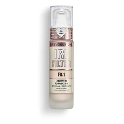Image of Revolution Beauty London IRL Filter, Longwear Foundation, Medium to Full Coverage, Matte Finish, 16 Hour Wear, F0.1, 23ml