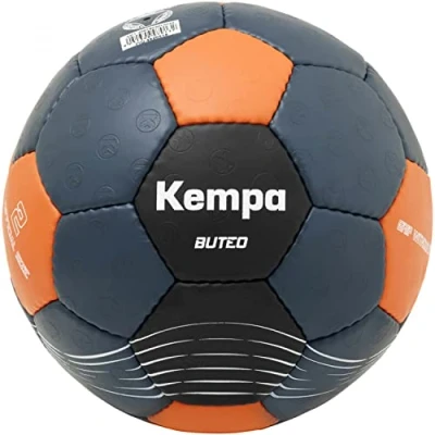Image of Kempa Buteo Handball Play Ball and Training Optimal Grip Suitable for Playing with Resin Children Adults, 2, Petrol/Orange