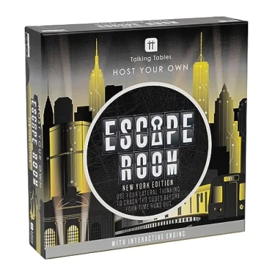 Image of Talking Tables Host Your Own Escape Room Game New York Edition Interactive Family Games Night Solve Puzzles and Find Clues to in time 2 6 Players Ages 16+ Moderate Difficulty Level