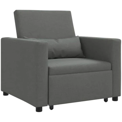 Image of vidaXL 3 in 1 Single Sofa Bed Convertible Dark Grey Fabric