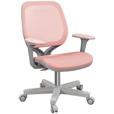 Image of Vinsetto Office Chair, Breathable Mesh Swivel Desk Chair with Adjustable Height and 360 Degree Security Wheels for Home Office, Study, Pink