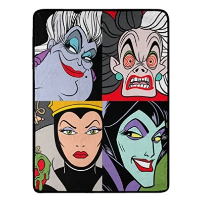 Image of Northwest Disney Villains Micro Raschel Throw Blanket, 46&quot; x 60&quot;, Portraits for Evil