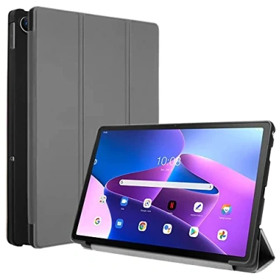 Image of TECHGEAR Smart Case for Lenovo Tab M10 Plus 3rd Gen 2022 (10.6&quot;) TB125 / TB128 PU Leather Slim Stand Cover with Corner Protection [Auto Wake/Sleep] Soft TPU Holder Grey