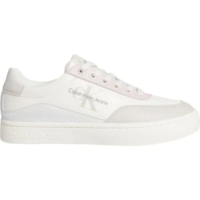 Image of Calvin Klein Jeans Classic Cupsole LOW LACE Trainers, Women&#039;s, Size: 6.5, Eggshell/creamy white/whisper pink leather and imitation