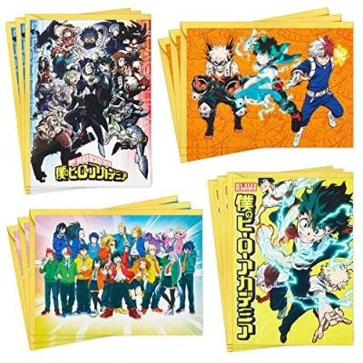 Image of Hallmark Kids My Hero Academia All Occasion Cards Assortment, 12 Blank with Envelopes