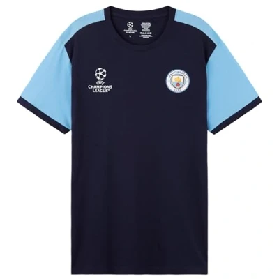 Image of Manchester City F.C. Men&#039;s T Shirts, Short Sleeve Soft Crew Neck Football Shirt (Navy/Blue, XL)