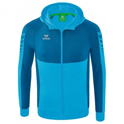 Image of Erima Men&#039;s Six Wings Training Jacket with Hood, Curaçao, XL