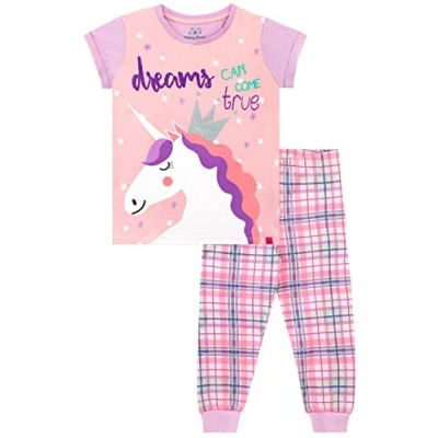Image of Harry Bear Girls Unicorn Pyjamas Pink Age 10 to 11 Years