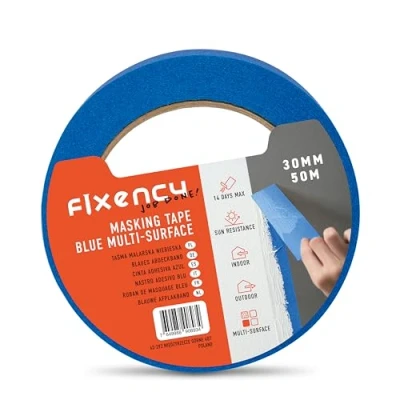 Image of Fixency 1 x Painter&#039;s Masking Tape (30 mm 50 m) I Blue for Painting Work and Renovations Painting, Varnishing, Renovating
