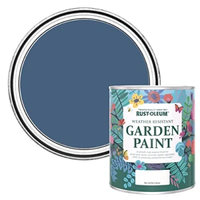 Image of Rust Oleum Blue Mould Resistant Garden Paint in Matt Finish Ink 750ml