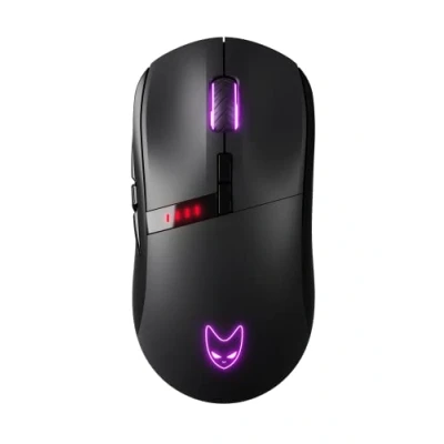 Image of Oversteel Invar Wireless Gaming Mouse, 10000 DPI Adjustable, 8 Programmable Buttons, 10 RGB Lighting Modes, Ultra Lightweight, Ergonomic Optical Sensor, PC/Mac, Black Color
