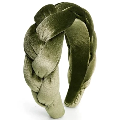 Image of DRESHOW Velvet Braided Headband Women Hair Hoop Elastic Bands Fashion Headbands for