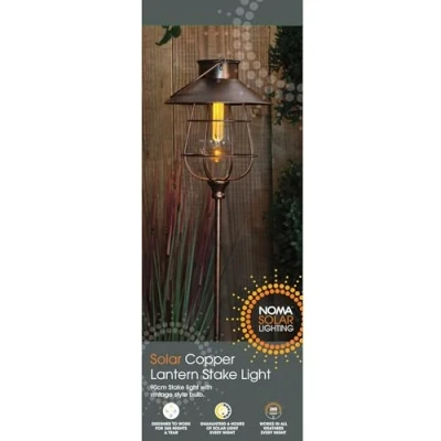 Image of NOMA Solar Copper Lantern Garden Stake Light