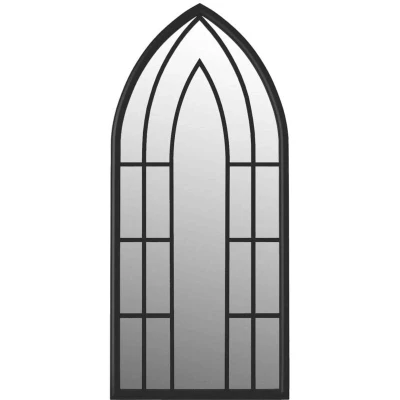 Image of vidaXL Mirror Black 100x45 cm Iron for Indoor Use