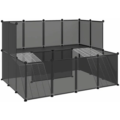 Image of vidaXL Small Animal Cage Black 143x107x93 cm PP and Steel